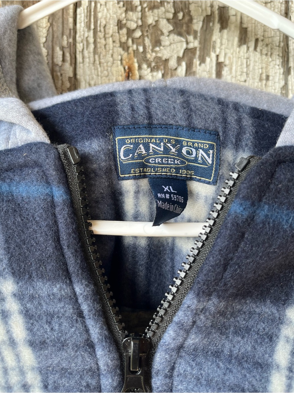 Canyon Creek Men’s Blue Plaid Zip-Up Jacket - XL